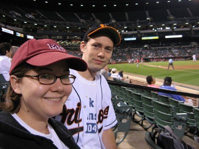 That's me on the right, taking in the ninth inning of an 18-6 loss to the Angels, September 12, 2007.