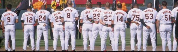 Luis Aparicio Baltimore Orioles Men's Orange Roster Name & Number T-Shirt 